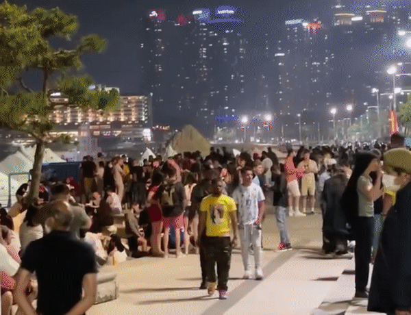 [영상] 주한미군 등 2,000여명 해운대서 '노마스크 파티'