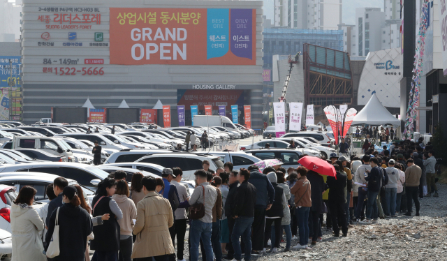 2018년 말 세종시 아파트 분양 모델하우스 앞에 일반 청약자들이 장사진을 치고 있다. /연합뉴스