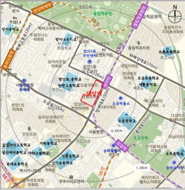 송파구 대림가락아파트 위치도. /서울시 제공