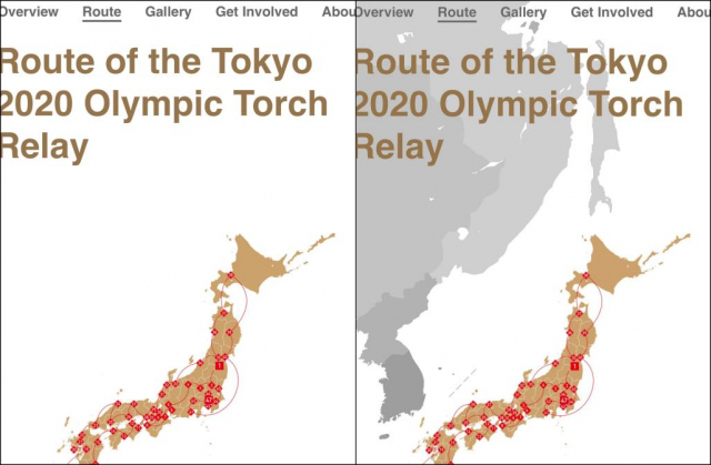 서경덕 성신여대 교수가 지난 28일 일본 도쿄올림픽 조직위원회에 독도 표기 문제를 항의하는 메일을 보냈다고 밝혔다. 사진은 일본 측에 올바른 표기법을 알려준 지도다. / 연합뉴스