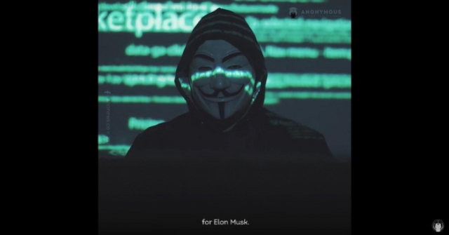 국제해커집단 ‘어나니머스(Anonymous)’가 암호화폐 시장을 뒤흔드는 일론 머스크 테슬라 최고경영자(CEO)에게 경고를 날렸다./유튜브 캡처