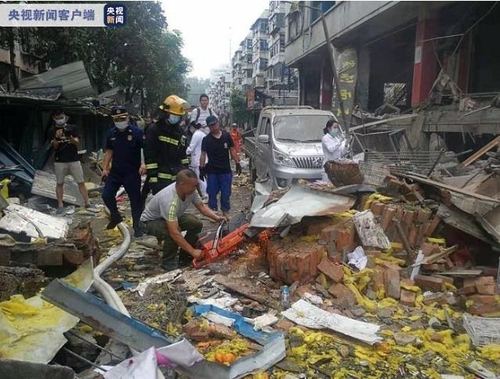 中 후베이 시장서 대형 가스폭발 사고…11명 사망·37명 중상
