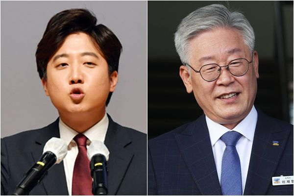 이준석(왼쪽) 국민의힘 대표와 더불어민주당 소속 이재명 경기도지사./연합뉴스