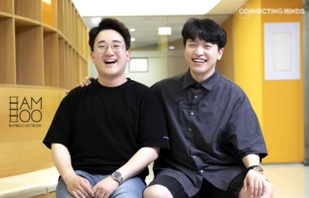 정다빈(오른쪽)·송윤근 밤부네트워크 공동대표