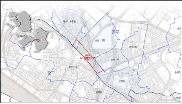 동인천역 역전 프로젝트 위치도