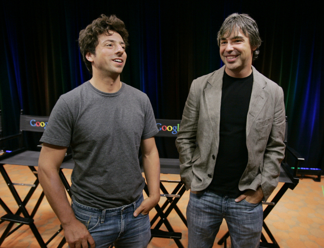 구글 공동창업자인 세르게이 브린(왼쪽)과 래리 페이지. /AP연합뉴스