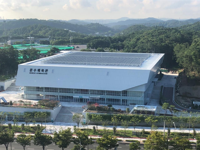 울산시 남구 울산체육공원 내에 들어 선 문수체육관. /사진=울산시