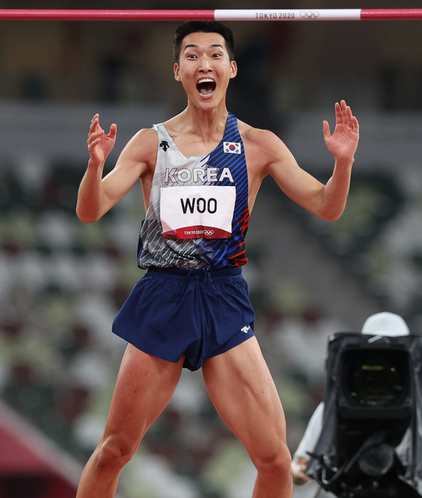 도쿄올림픽 남자 높이뛰기에서 4위를 한 우상혁 선수.