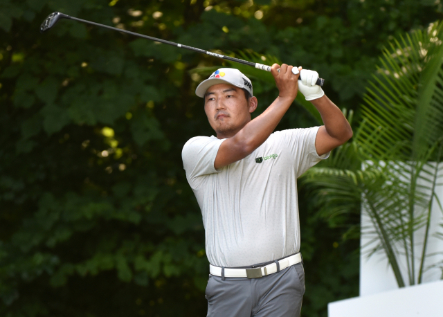 강성훈이 14일 PGA 투어 윈덤 챔피언십 2번 홀에서 티샷 하고 있다. /그린즈버러=USA투데이연합뉴스