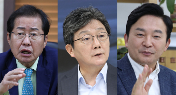 홍준표(왼쪽부터), 유승민, 원희룡 국민의힘 대선 예비후보./연합뉴스