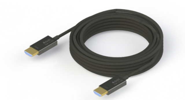 광케이블·광센서 전문기업 지오씨가 개발한 HDMI 2.0 능동형광케이블(AOC) /사진 제공=지오씨