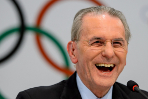 지난 2013년 9월 국제올림픽위원회(IOC) 총회 중 환하게 웃는 자크 로게 전 위원장. /AFP연합뉴스