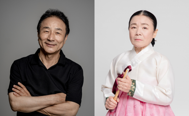 오는 9월 15일 개막하는 국립창극단의 신작 ‘흥보전’의 연출·극본을 맡은 김명곤(왼쪽)과 작창으로 참여한 명창 안숙선/사진=국립극장 제공