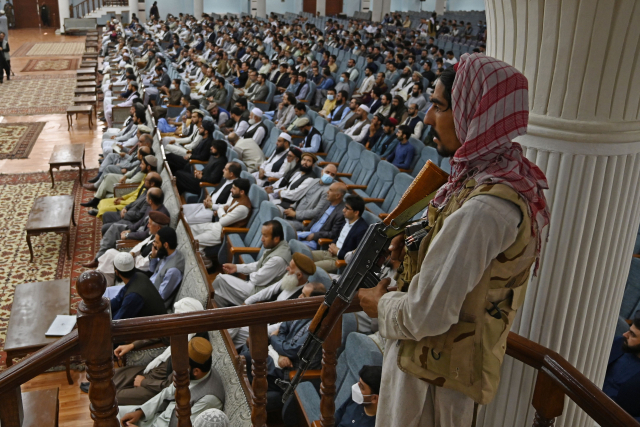지난 8월 29일 카불에서 탈레반 행사가 열리고 있다. /AFP연합뉴스