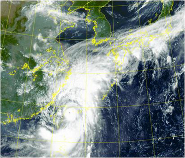 12일 오전 9시 기준 제14호 태풍 '찬투' 위성 사진. /사진 제공=기상청