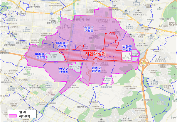 인천 구월2지구 주변 토지거래허가구역./위치도 제공=인천시