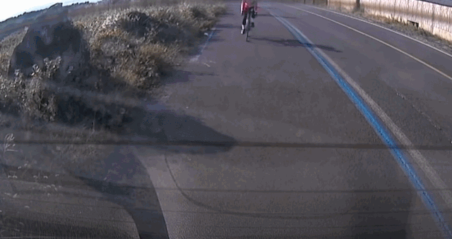 자전거 운전자가 차량 후방과 부딪히는 장면이다. /유튜브 채널 '한문철 TV' 동영상 캡처