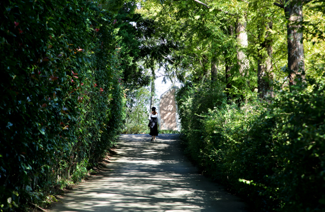 청산수목원 내 테마별로 조성된 정원을 연결하는 길목도 호젓하게 걷기 좋다.