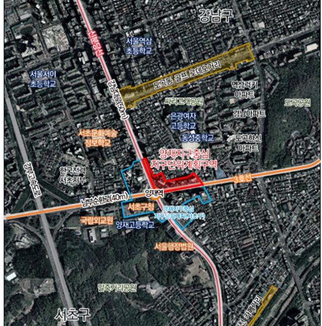 양재중심지구 일대 위치도 / 서울시