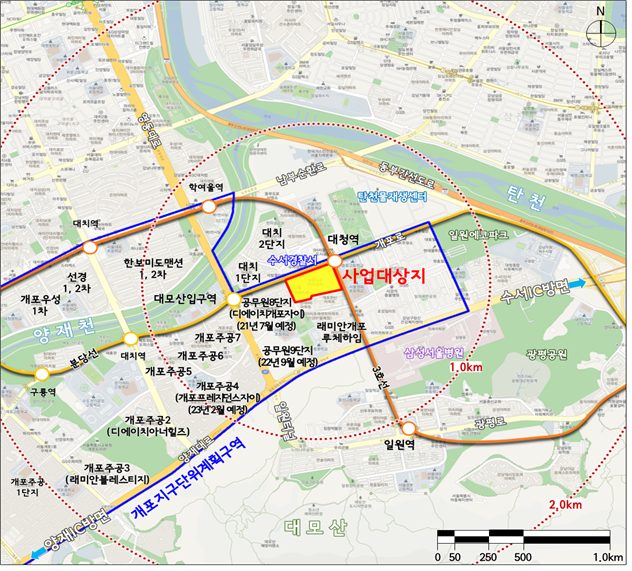 개포우성7차 아파트 위치도 / 서울시