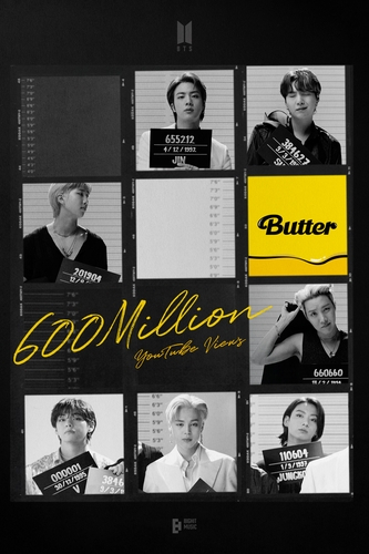 그룹 방탄소년단의 ‘버터’ 뮤직비디오 6억 뷰를 알리는 포스터. /사진 제공=빅히트뮤직