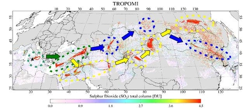유럽 저궤도 환경위성(Tropomi) 관측 영상(10.23∼28일) /국립환경과학원 제공