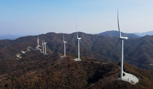 전라남도 장흥군 유치면 용문리 일대에 위치한 장흥풍력 발전단지 전경./사진 제공=두산중공업