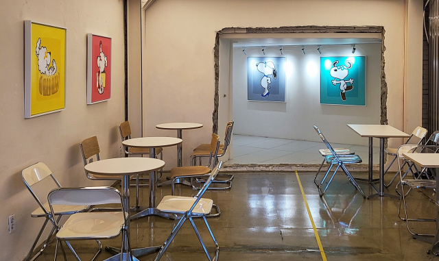서울 광진구에 있는 상언디자인의 본사에 있는 카페 ‘포인트’에 곽유미 작가의 작품들이 전시돼 있다. /사진 제공=상언디자인