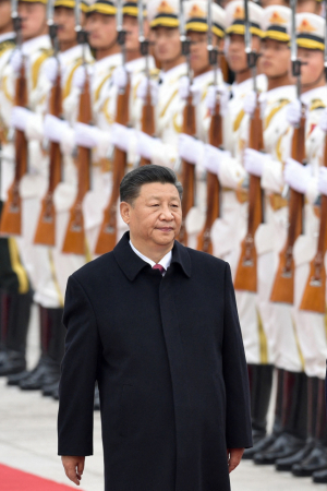 의장대를 사열중인 시진핑 중국 국가주석. /AFP연합뉴스