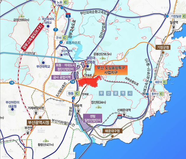 부산 도심융합특구 - 센텀2지구 위치도./사진=국토교통부