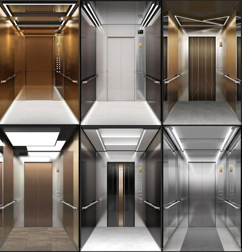현대엘리베이터의 2022년형 N:EX(넥스) 신규 라인업 6종. 왼쪽 위부터 시계방향으로 브라스, 글래시어, 포레, 어반, 테라스, 까사./사진 제공=현대엘리베이터