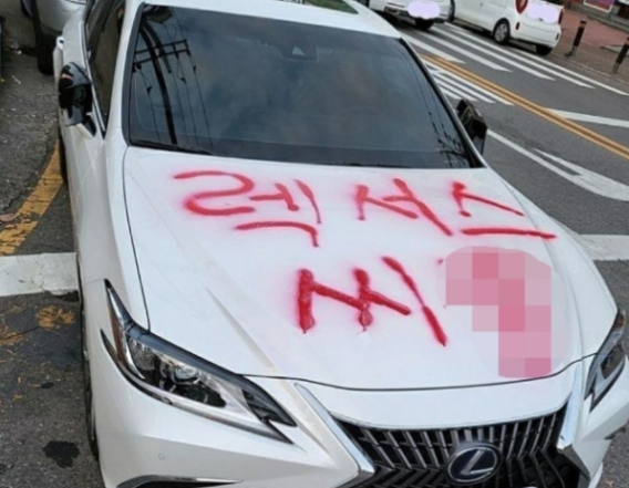 불법주차 차량 보닛에 '렉서스 XX'…'재물손괴' vs '속 시원'