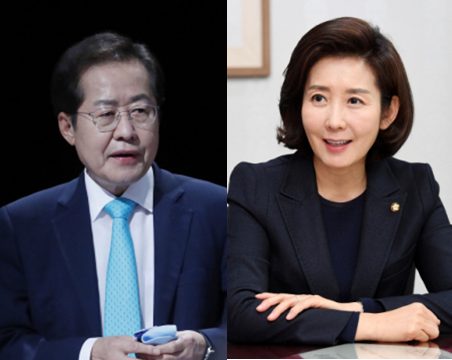 홍준표(왼쪽) 국민의힘 의원과 나경원 전 의원./연합뉴스