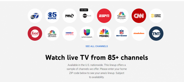 유튜브 TV의 공식 홈페이지에 서비스하는 채널 85개 리스트에 ESPN, ABC 등 디즈니 계열의 대표 채널들이 다시 올라와 있다. /유튜브 TV 홈페이지 갈무리
