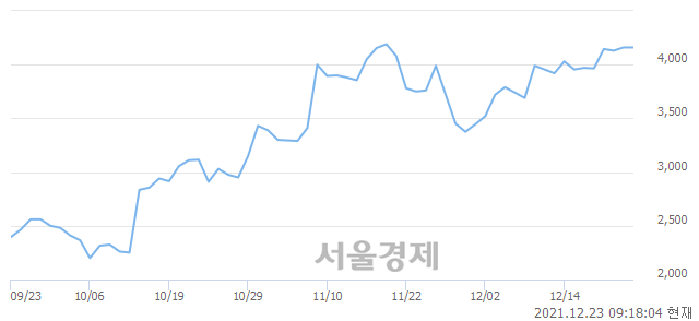 <코>블루베리 NFT, 3.25% 오르며 체결강도 강세 지속(131%)