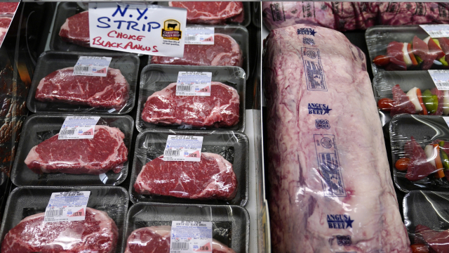 지난 6월 미국 매사추세츠주 웨스트우드의 한 식품 매장에 쇠고기가 진열돼 있다. /AP연합뉴스