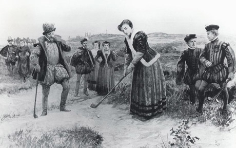 1905년 ‘런던 뉴스’가 그린 골프를 즐기는 메리 여왕 일러스트. /스코틀랜드 국립 도서관 홈페이지