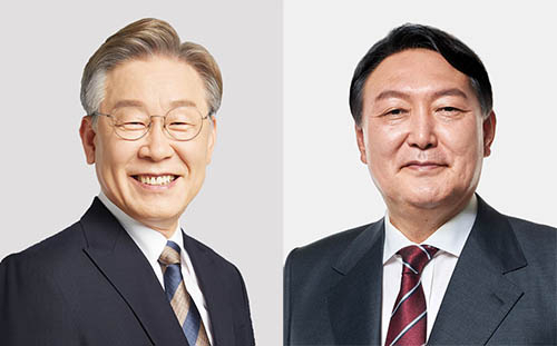 이재명(왼쪽) 더불어민주당 대선 후보와 윤석열 국민의힘 대선 후보/연합뉴스