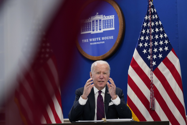 조 바이든 대통령이 20일 백악관에서 열린 대통령 과학기술자문위원회와의 회담에서 발언하고 있다./AP연합뉴스