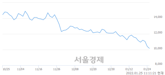 <코>동아화성, 장중 신저가 기록.. 10,100→10,000(▼100)