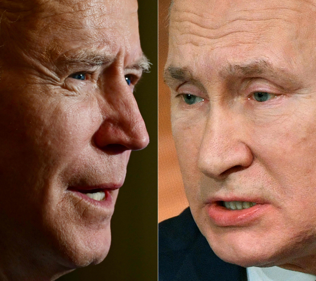 조 바이든(왼쪽) 미국 대통령과 블라디미르 푸틴 러시아 대통령/AFP 연합뉴스