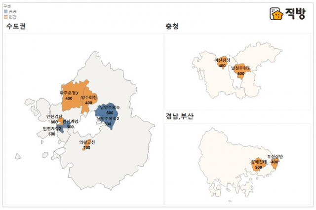 2022년 2월 사전청약 예정 지구. 자료제공=직방