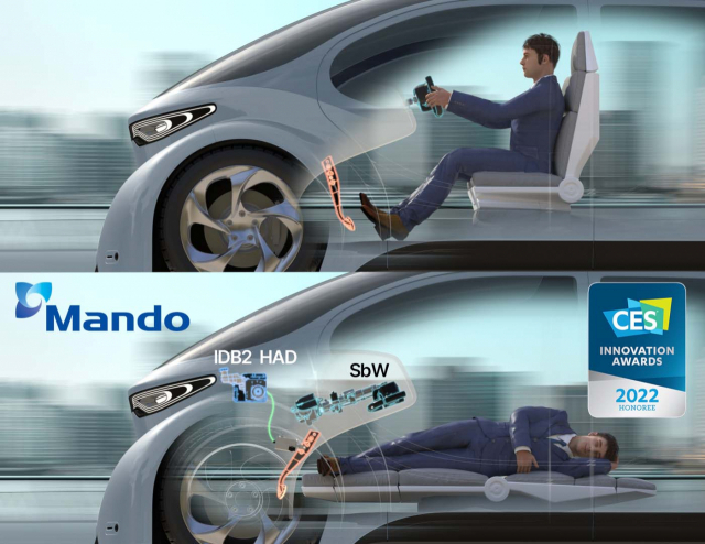 만도의 완전자율주행 차량 IDB2 HAD & SbW 적용 컨셉./사진제공=만도