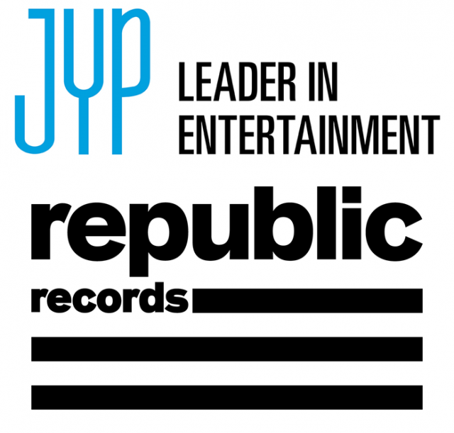 JYP엔터테인먼트와 리퍼블릭 레코드 로고. 사진 제공=JYP