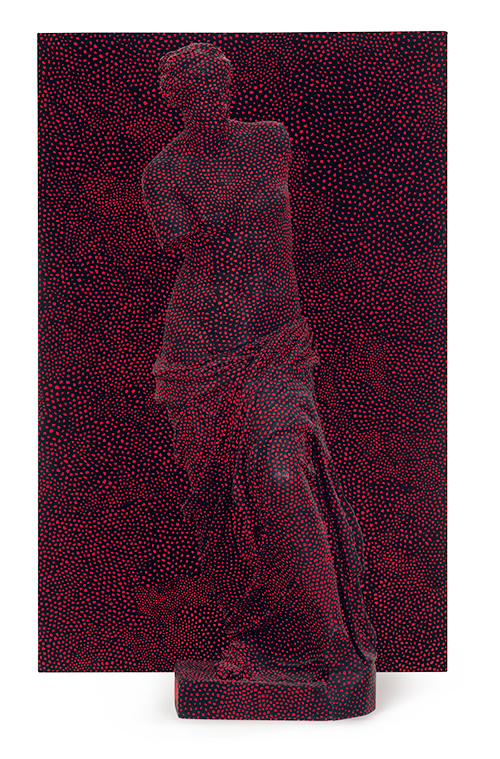 구사마 야요이가 1998년 전시에서 단 10점만 제작해 선보인 ‘무한그물에 의해 지워진 비너스 조각(Statue of Venus Obliterated by Infinity Nets)’가 추정가 40억원에 22일 열리는 서울옥션 경매에 출품된다. /사진제공=서울옥션