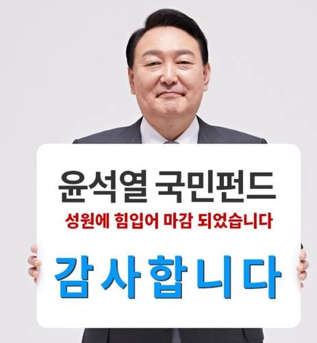 ‘윤석열 국민펀드’가 공모 17분만에 목표액을 달성했다. /국민의힘 홈페이지 캡처
