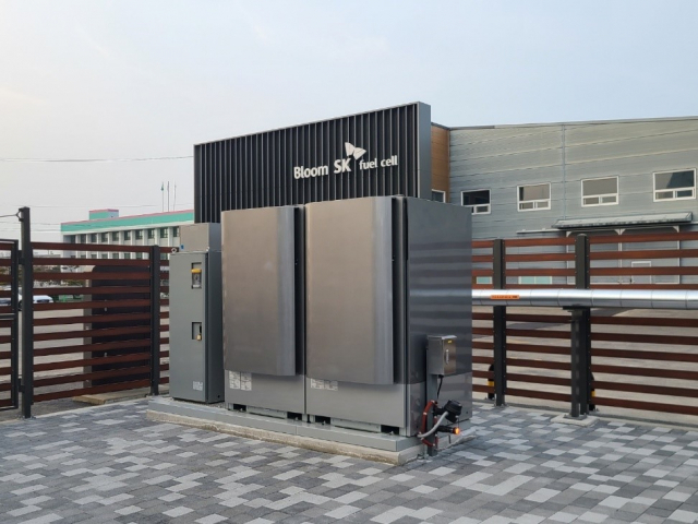블룸SK퓨얼셀 구미 제조공장 내 설치된 130kW 규모 고체산화물 수전해기(SOEC) 실증 설비(SK에코플랜트 제공)