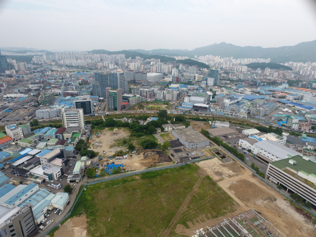 유한양행 바이오연구소 등이 들어서게 될 군포시 당정동 일원. 사진 제공=유한양행