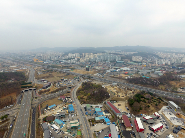 하늘에서 본 신수로 모습.