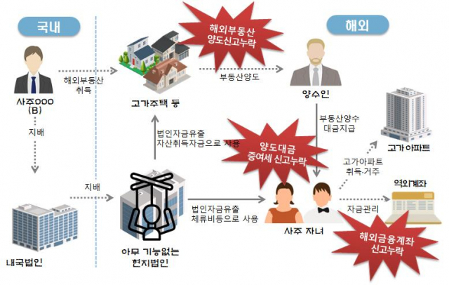 해외 법인을 활용해 자녀에게 부당 증여한 기업인 사례.